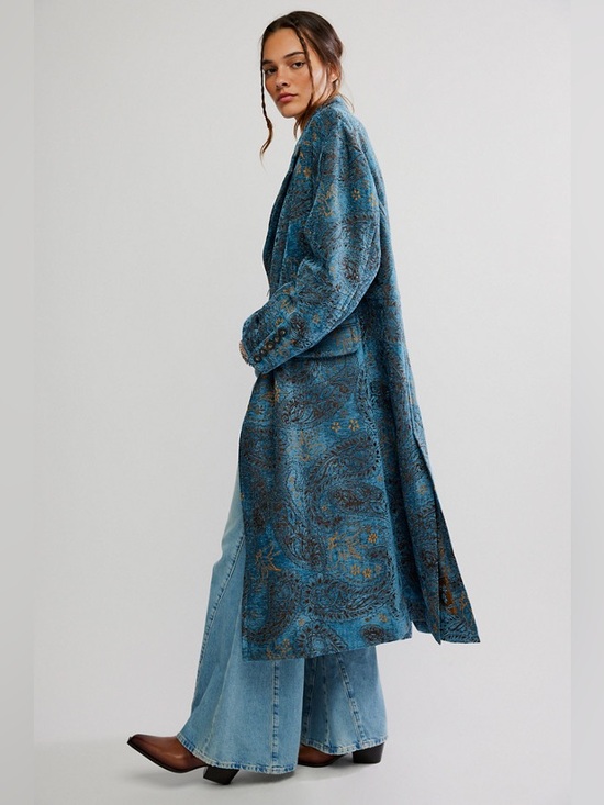 Free People Jackets & Blazers - Free People Micah Duster Jacket in Blue Size S